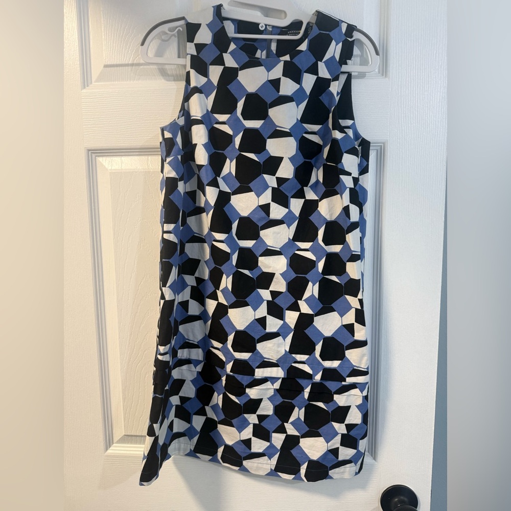 Kate Spade Saturdays - Blue and Black Geometric Mini Shift Dress - 0